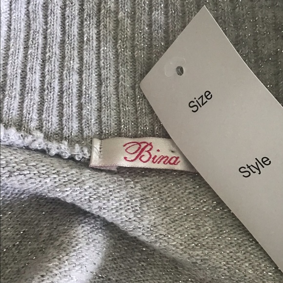 Bina sweater silver sparkle sweater size small NWT great for Holidays 🌹 - Picture 11 of 14